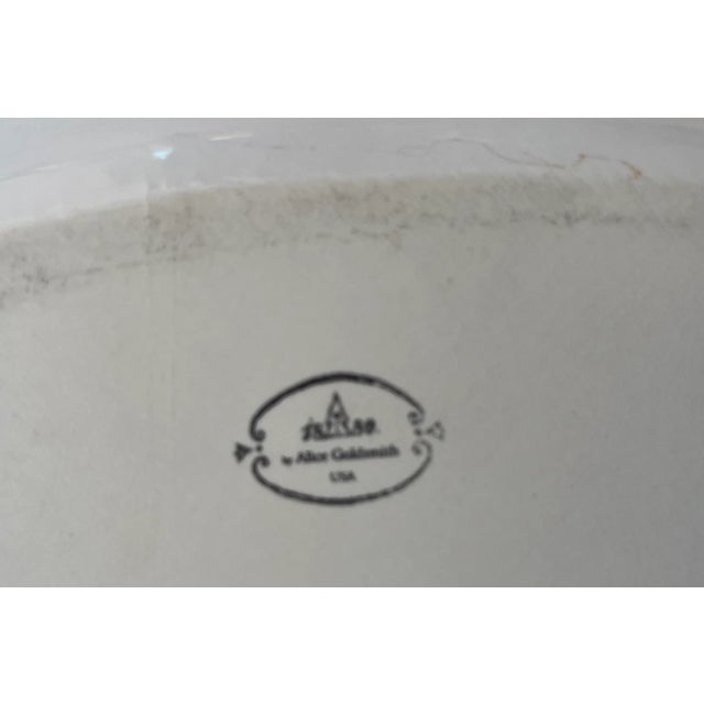 White Vintage Large Alice Goldsmith Platter 1880 Collection by H F Coors For Sale - Image 8 of 9
