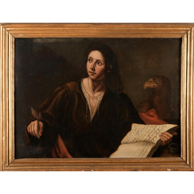Florentine School Artist, Saint John the Evangelist, 17th Century, Oil on Canvas, Framed For Sale - Image 7 of 8