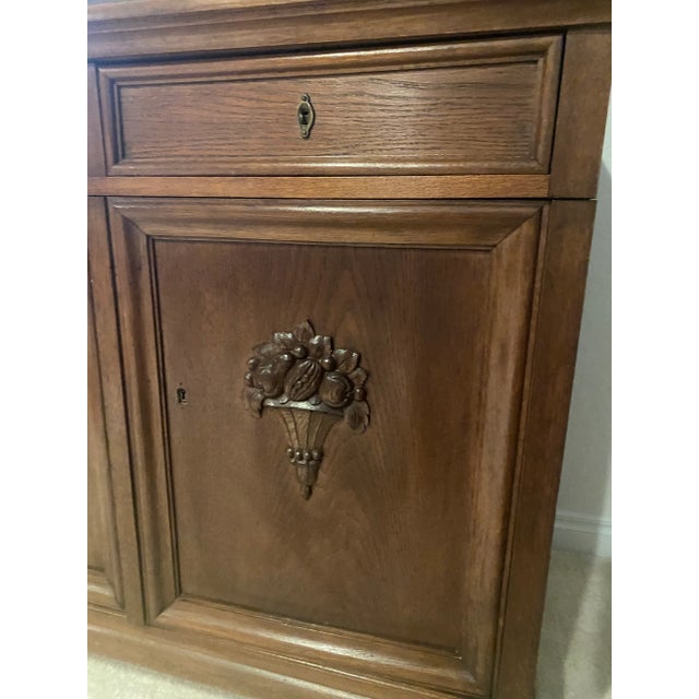 Mid 20th Century Exquisitely Unique Carved Oak Black Forest Style European Buffet/Sideboard. For Sale - Image 9 of 12