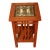 21st Century Frank Lloyd Wright Inspired Solid Wood Accent Table With Stained Glass Inset For Sale