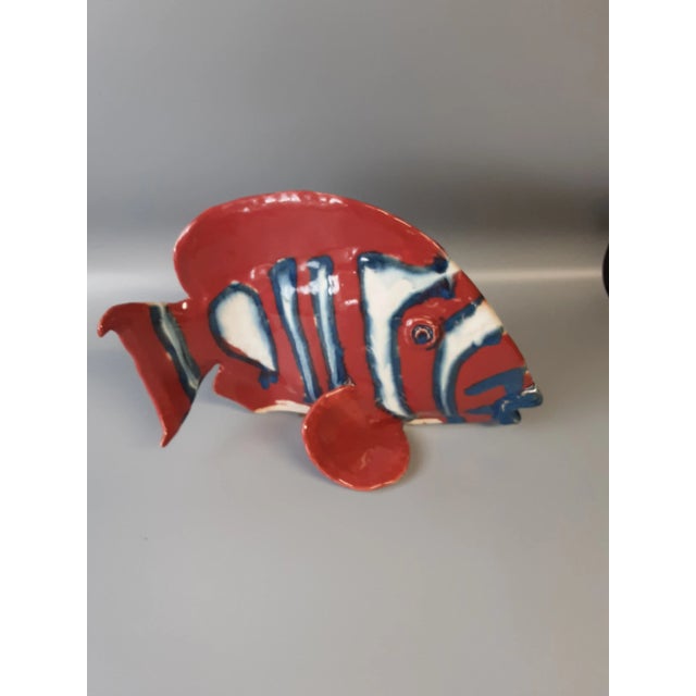 Ceramic Vintage 1970s Ceramic Clown Fish Signed For Sale - Image 7 of 7