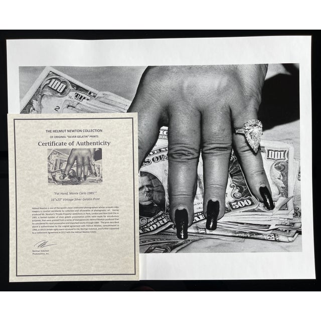 Pop Art "Fat Hand and Dollars, Monte Carlo 1985" by Helmut Newton For Sale - Image 3 of 8