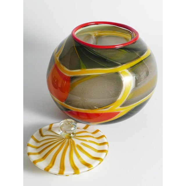 Glass Large Studio Glass Lidded Jar by Ragnar Klenell, Sweden, 2012 For Sale - Image 7 of 18