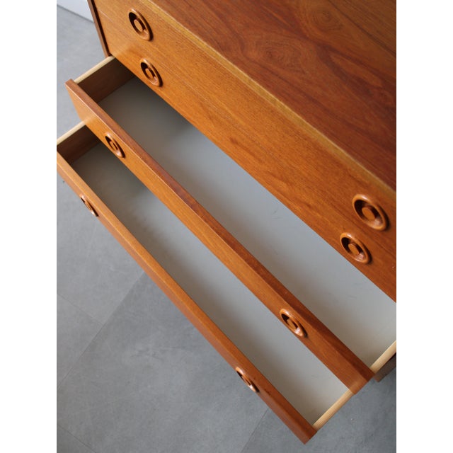 Brown Vintage Danish Chest of Drawers in Teak, 1960s For Sale - Image 8 of 10