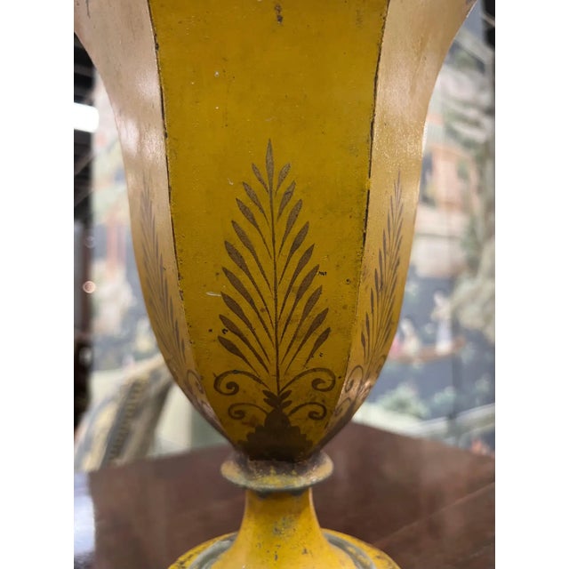 19th Century Paint Decorated Tole Urn For Sale - Image 4 of 7