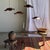 Brown Medium Flat Corrugated Teak Leaf Pendant Light with Floral Stripes, 1980s For Sale - Image 8 of 18