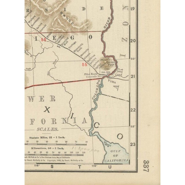 Antique Map of California, The Golden State from Rand McNally, 1899 For Sale - Image 9 of 12
