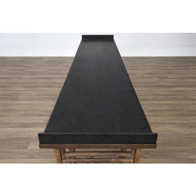 Chinoiserie Chine Brighton Pavilion Style Burnt Bamboo Altar Console Table For Sale - Image 10 of 10