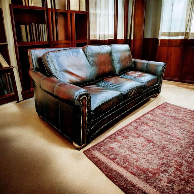 2010s Experience Timeless Elegance and Unparalleled Comfort With This Rare Jackson Carter Leather Italia Collection For Sale - Image 5 of 10