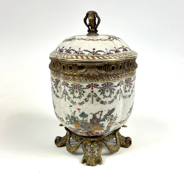 20th Century Covered Porcelain Jar Wine Themed For Sale - Image 11 of 13