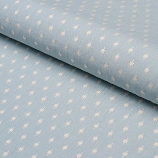 Schumacher Barlow Fabric In Soft Blue For Sale
