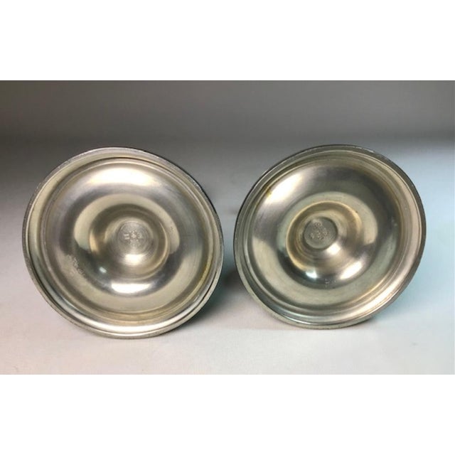 Art Deco Pewter Candlesticks by Sylvia Stave, 1940s, Set of 2 For Sale - Image 9 of 11