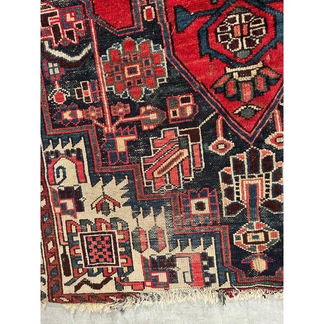 Black Vintage Distressed Hamadan Rug, 1940s For Sale - Image 8 of 16