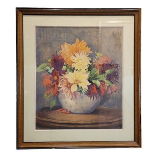 Louis-Germain Baligot, Flowers, 20th Century, Gouache For Sale