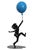 Contemporary Hope - Original Figurative Metal Sculpture on Steel With Glossy Blue Balloon by Nayla Saroufim For Sale - Image 3 of 10