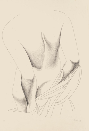 Giacomo Porzano, Nude from the Back, Etching, 1975