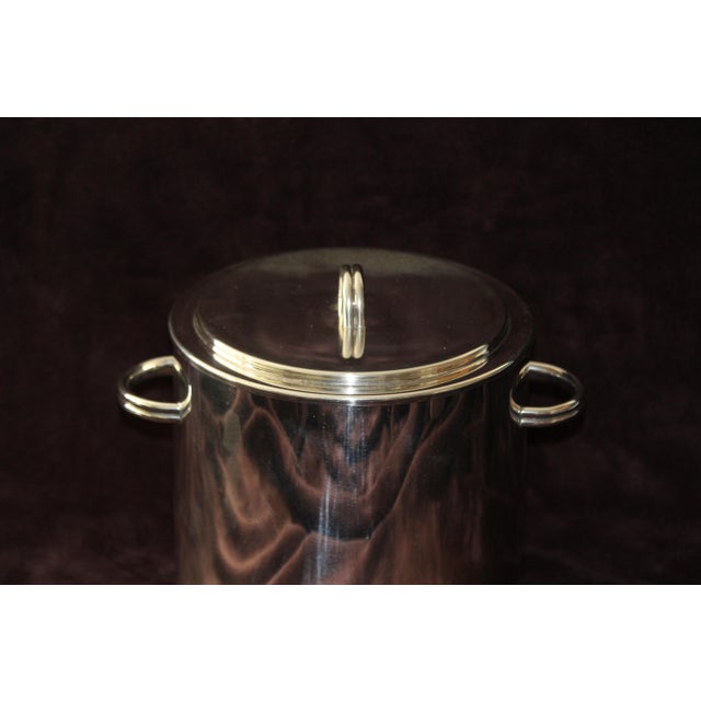 Silver Ice Bucket with lid Champagne French Champaign Wine cooler Bar accessories Barware Silver plate metal. Solid and...
