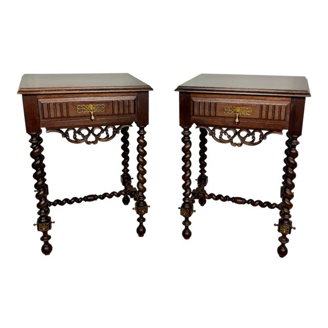 Spanish Barley Twist Nightstands, 1930s, Set of 2 For Sale - Image 15 of 15