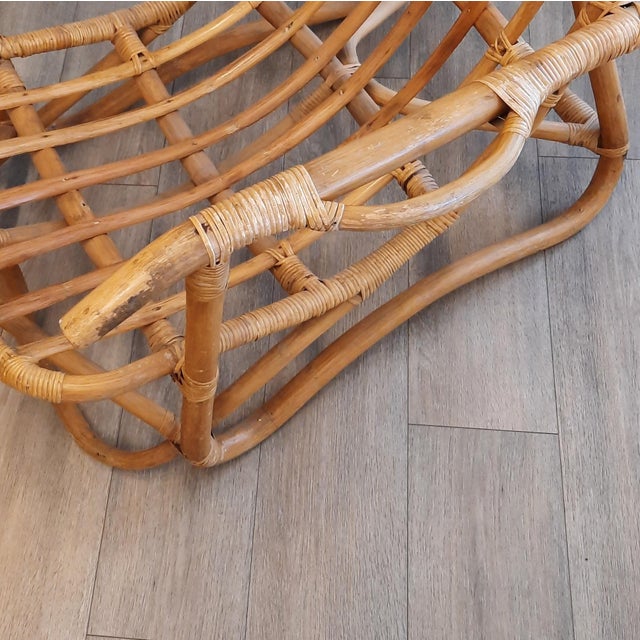 Wood Vintage Rattan Lounge Chairs, 1980s, Set of 2 For Sale - Image 7 of 12