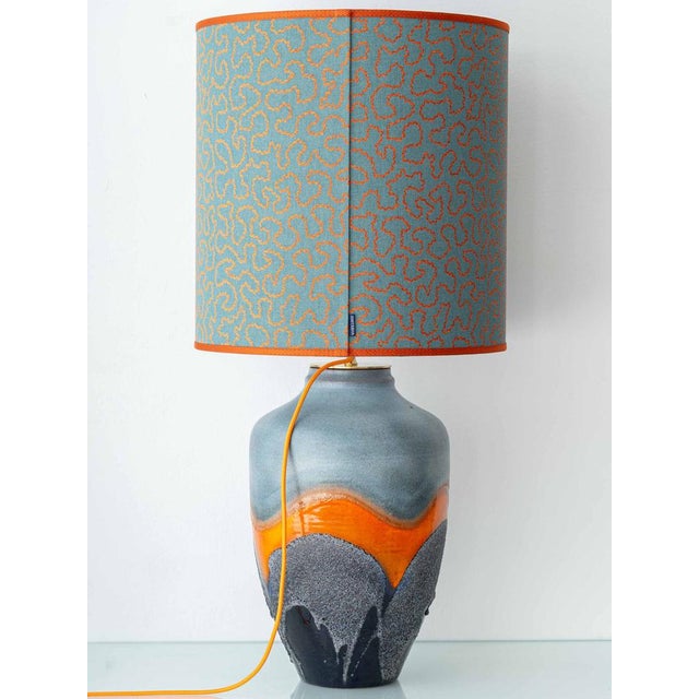 Mid-Century Modern Vintage Tall Oversize Textural Glazed Ceramic Table Lamp by Carstens Tönnieshof For Sale - Image 3 of 17