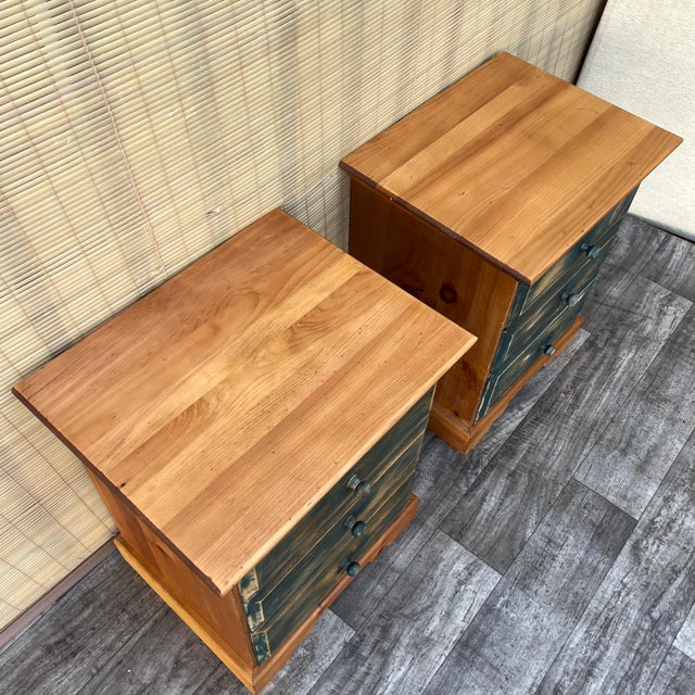 Mastercraft A Pair of Rustic Style Nightstands by Mastercraft Furniture. Circa 1970s For Sale - Image 4 of 18