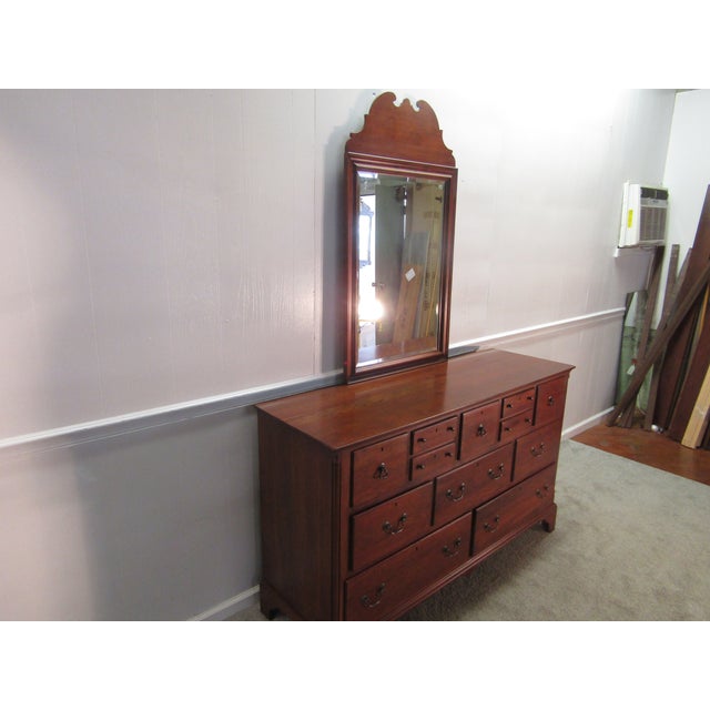 Item: Lexington Bo\b Timberlake solid cherry dresser with mirror. Age: 1990's. Details: Dovetailed drawers. Condition:...
