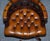 Fully Cigar Brown Leather Chesterfield Captains Office Swivel Armchair For Sale - Image 16 of 18