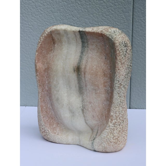 Large 1970's modern woman abstract torso carved in granite, in vintage original condition with minor wear and patina due...