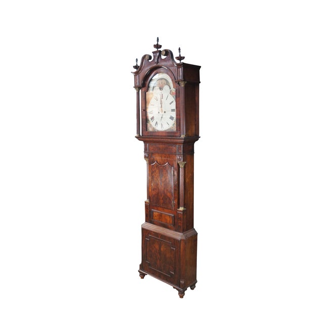 English Monumental Antique 18th Century English Georgian Manchester Grandfather Clock For Sale - Image 3 of 18