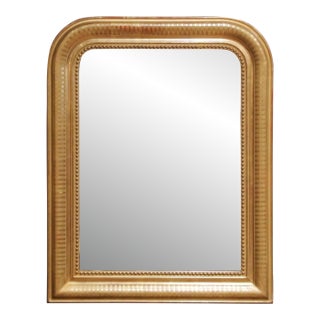 19th Century French Louis Philippe Giltwood Wall Mirror With Geometry Decor For Sale