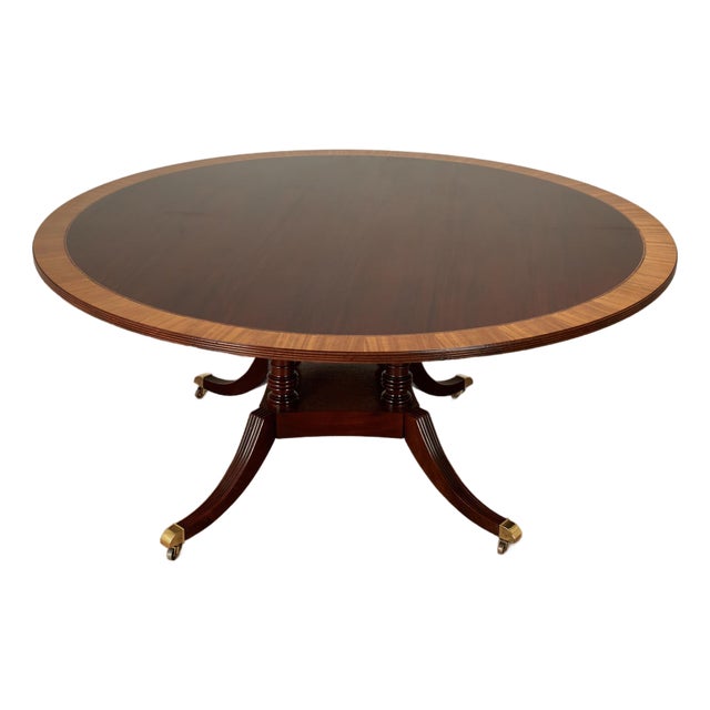 Large Round Regency Style Dining Table For Sale