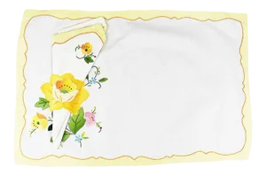 Yellow Floral Fabric Placemats and Napkins - Set of 5 Napkins 6 Placemats