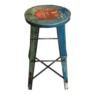 Modern Recycled Metal Barstool For Sale