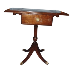 Vintage 1940s Brandt Furniture Mahogany Duncan Phyfe Drop-Leaf Side Table