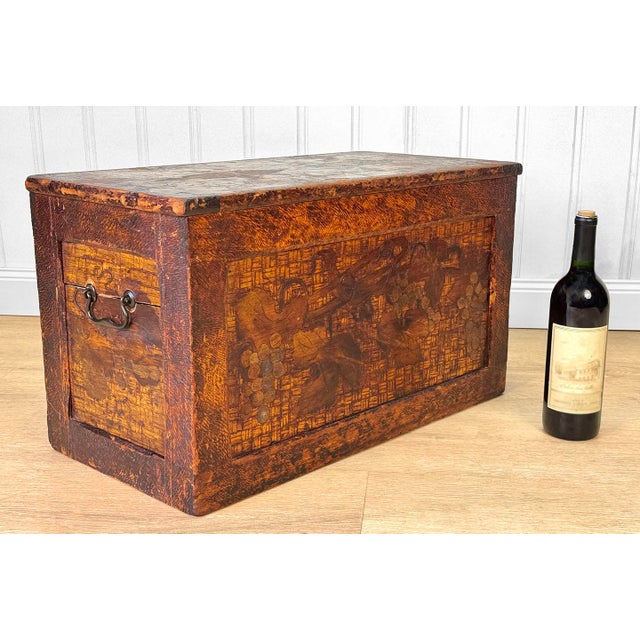 Antique Arts & Crafts Flemish Pyrography Storage Chest Box, c. Early 20th Century - Pairs Nicely with Many Traditional &...