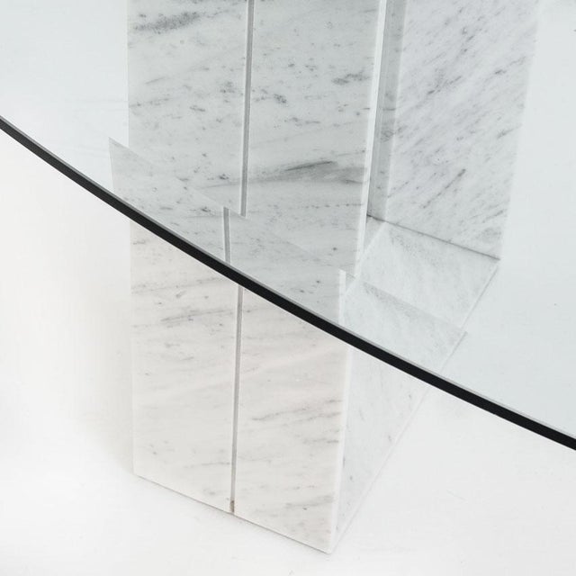 Vintage Diapason Dining Table in Carrara Marble and Glass by Cattelan Italia, 1990s For Sale - Image 14 of 16