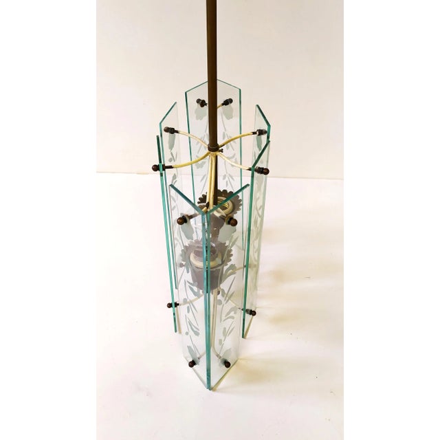 Aqua Pendant Lamp in the style of Fontana Arte, 1940s For Sale - Image 8 of 11