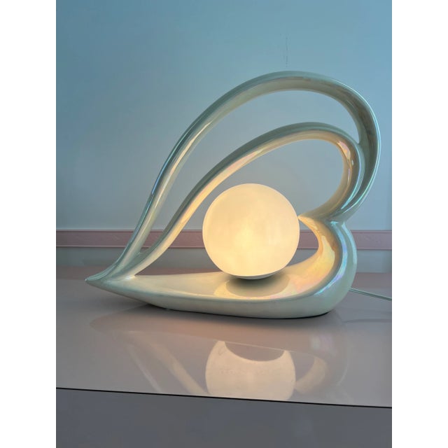 1980 Ceramic Heart Shaped Table Lamp - This post is 1 Lamp. I have a separate post listing for a pair. These lamps are...