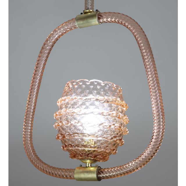 1940s Amazing Pink Art Deco Barovier E Toso Chandelier, Glass Murano For Sale - Image 12 of 16