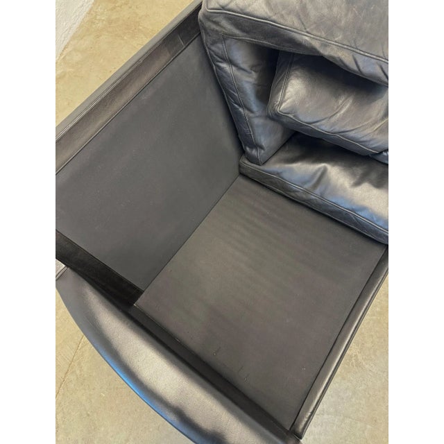 Black 1950s Centrum Møbler Leather & Rosewood Loveseat / Settee “Model 55” Designed by Kurt Østervig For Sale - Image 8 of 8