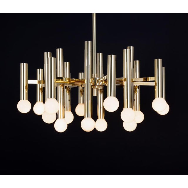 Large Vintage Brass Sputnik Chandelier, Germany, 1960s For Sale - Image 4 of 14