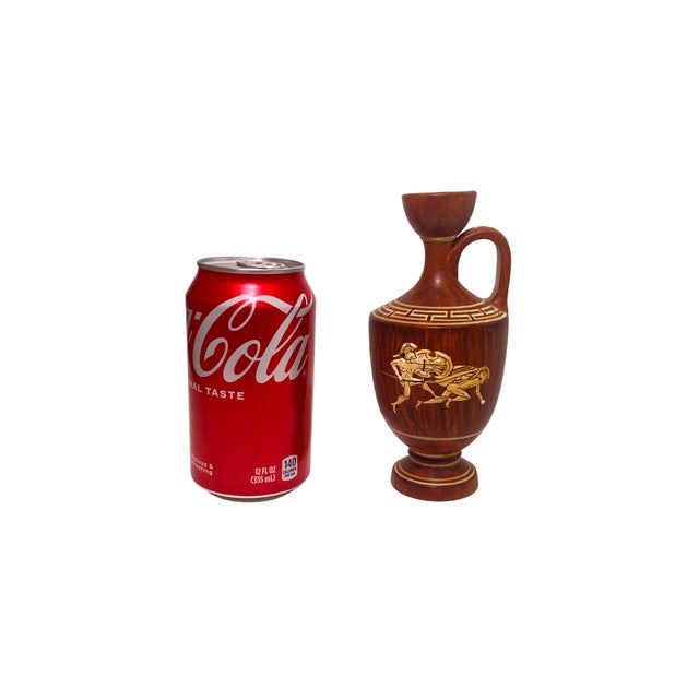 Greek Wood Lekythos by Contemporary 20th C. Greek Ceramist Amphora v. Pertacopoulos. For Sale - Image 10 of 10
