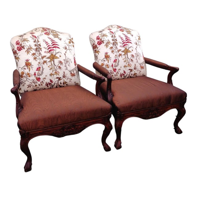 Timeless Elegance: Pair of Rare Vintage Lillian August Statement Armchairs For Sale - Image 12 of 12