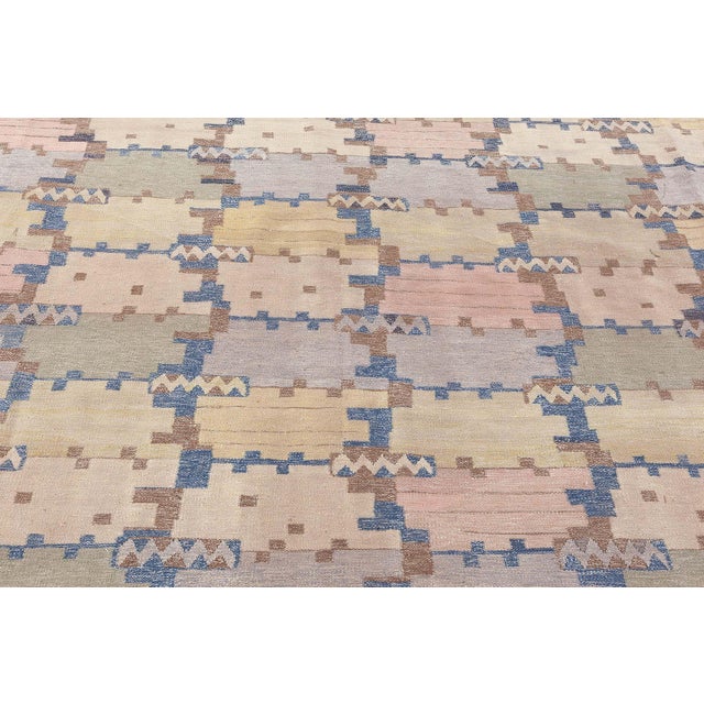 Modern Swedish Flat Weave Inspired Rug by Doris Leslie Blau Size: 6'7" × 12'0" (200 × 365 cm) This elegant modern rug...
