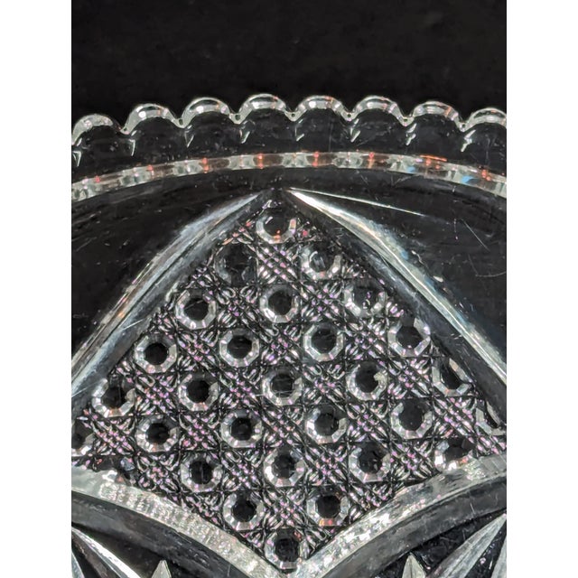 Early 20th Century Cut Crystal Bowl, Square Bowl, Stars, Lattice ...
