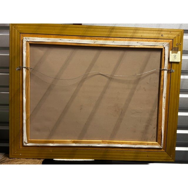 Mid-Century Modern Dramatic London Skyline Oil Painting – Framed, 30" X 40" For Sale - Image 4 of 5