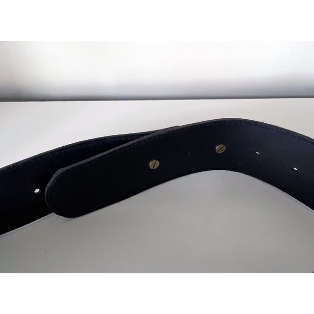 Leather Belt with Large Sterling Buckles Graziella Laffi For Sale In Atlanta - Image 6 of 10