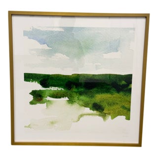 Renee Anne "Meet Me There Study 2" Abstract Landscape Watercolor Print For Sale