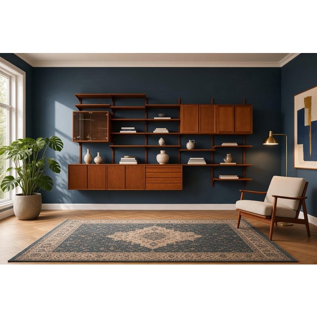 Large Wall-Mounted Shelving System in Teak by Poul Cadovius for Cado, 1960s For Sale - Image 13 of 18