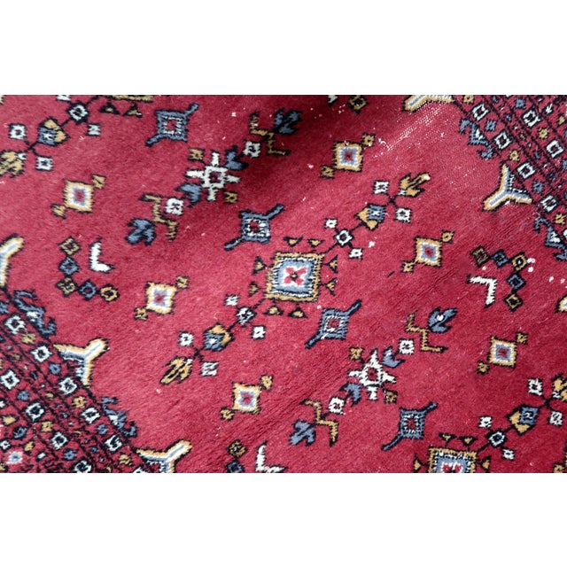 1950s, Vintage Uzbek Bukhara Handmade Rug 4 X 6 For Sale - Image 10 of 14
